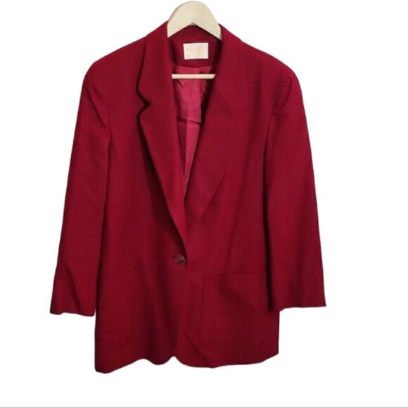 Pendleton Virgin Wool Red Single Breasted Blazer Size 12, Vintage‎ - Picture 1 of 9